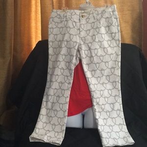 CAbi Printed Bootlet Jean White/ Black size 6